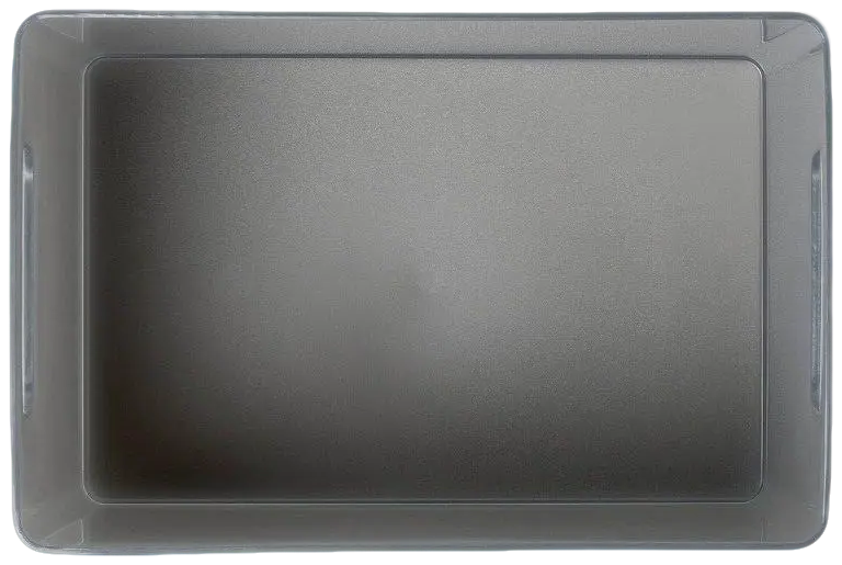 A dark metal tray